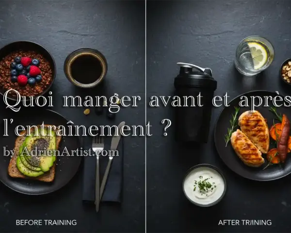 Repas avant et après l'entraînement : avoine et café avant, poulet et patates douces après. Un encas sportif idéal pour la récupération.
