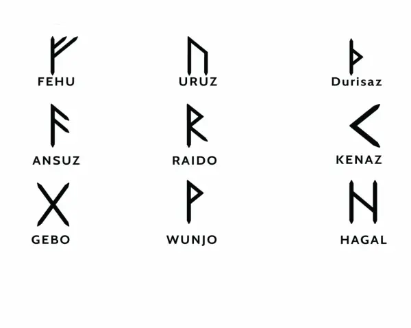 Dziewięć run: Fehu, Uruz, Durisaz, Ansuz, Raido, Kenaz, Gebo, Wunjo, Hagal. Zastanawiam się, jaka jest moja runa.