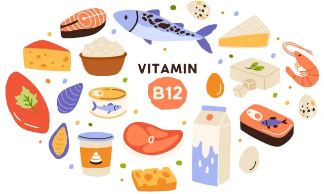 Produkty bogate w witaminę B12: ryby, mięso, nabiał, jaja, krewetki. Idealne, gdy masz niedobór witaminy B12.