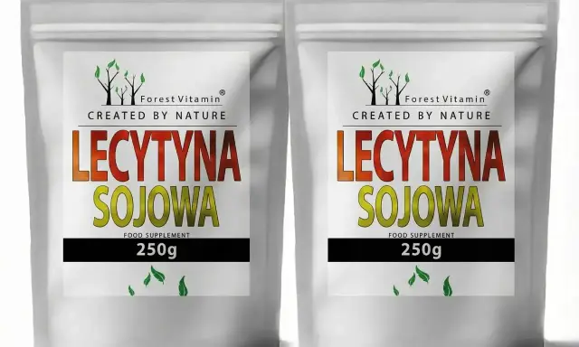 Dwie saszetki z lecytyną sojową Forest Vitamin, każda po 250g. Produkt spożywczy stworzony przez naturę.