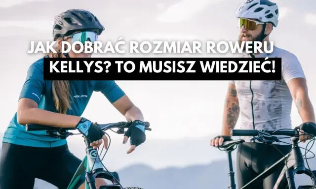 Para dobrać idealny **kelly's rozmiar ramy**, potrzebujesz wiedzy! Dwie osoby w kaskach i okularach rowerowych stoją obok swoich rowerów.