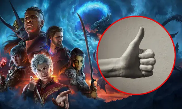 Postacie z Baldur's Gate III dają kciuk w górę.