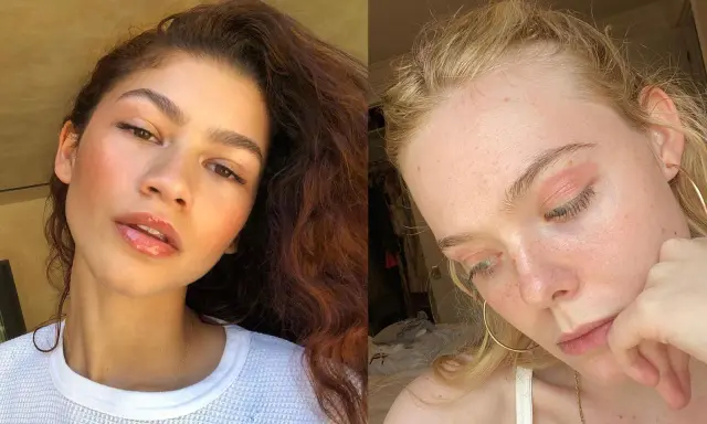 Due volti con make-up leggero, uno con capelli scuri e labbra lucide, l'altro con capelli biondi e ombretto pesca. Armocromia estate sottogruppi.