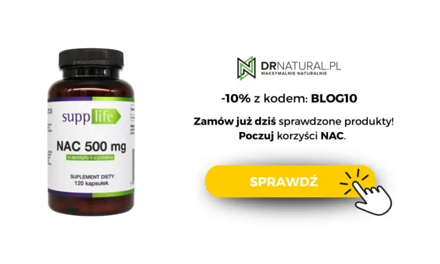Suplement NAC 500 mg od SuppLife. Dowiedz się, jak długo stosować i poczuj korzyści NAC. -10% z kodem BLOG10.