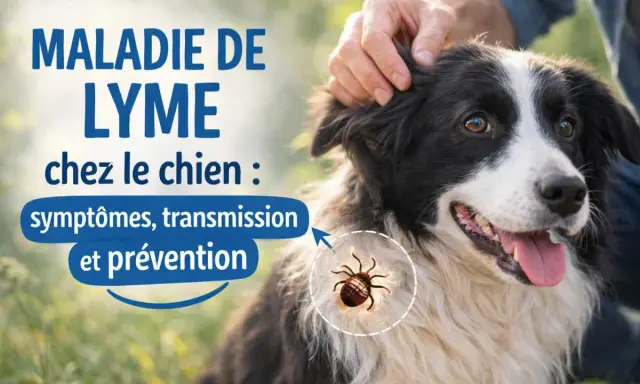 Maladie de Lyme chez le chien : symptômes, transmission et prévention. Un vaccin peut protéger votre compagnon. Une tique est représentée.