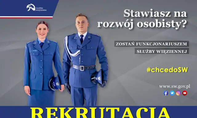 Chcesz rozwijać się zawodowo? Zostań funkcjonariuszem Służby Więziennej. Dowiedz się, jak się dostać i rozpocznij karierę. #chcedoSW