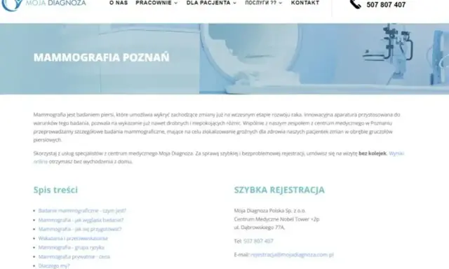 Aparat do mammografii w jasnym pomieszczeniu medycznym.