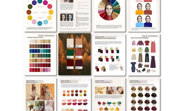 Dark Autumns! This guide shows your best colors, wardrobe, makeup, and hair. What season am I?