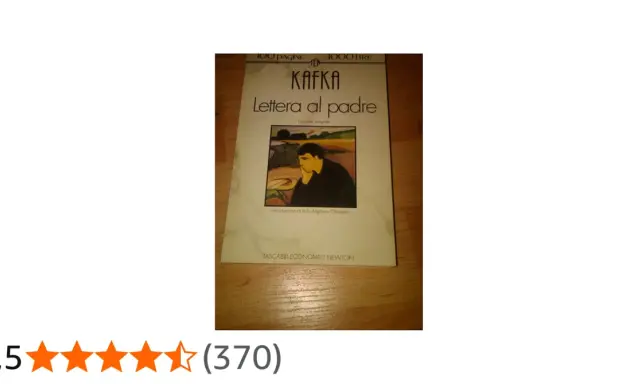 Copertina del libro "Kafka: Lettera al padre", con un'illustrazione di un uomo pensieroso. Edizione integrale Tascabili Economici Newton.