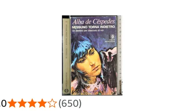 Copertina del libro "Nessuno torna indietro" di Alba de Céspedes, con un ritratto intenso e la promessa che nessuno torna indietro.