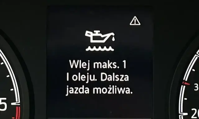 Kontrolka oleju w samochodzie: "Wlej maks. 1 l oleju. Dalsza jazda możliwa.