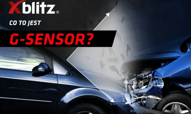 Xblitz pyta: g sensor co to? Obraz przedstawia dwa samochody, jeden czarny, drugi rozbity niebieski.
