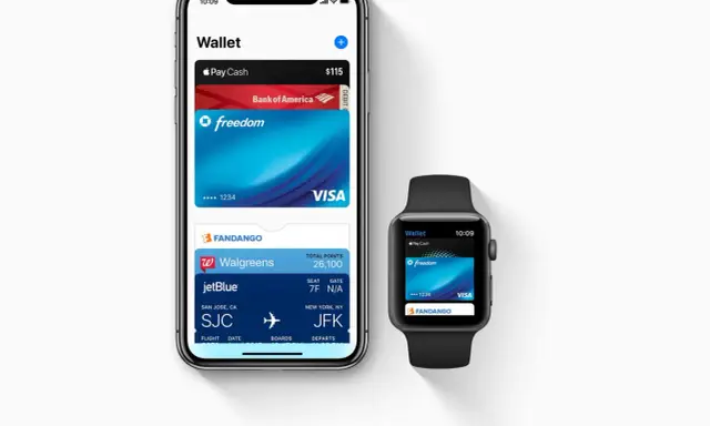 Apple Wallet przechowuje karty płatnicze, bilety lotnicze i karty lojalnościowe, jak np. do Walgreens. Wygodne zarządzanie finansami i programami lojalnościowymi.