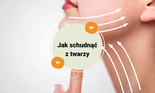 Odkryj skuteczne metody, jak schudnąć z twarzy. Grafika pokazuje delikatne linie sugerujące lifting i modelowanie konturów.