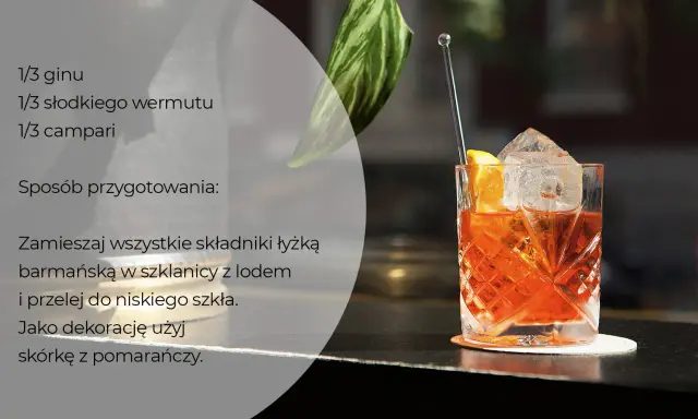 Orzeźwiający drink, idealny na letnie wieczory. Ten **martini negroni** to klasyka, która zawsze się sprawdza.