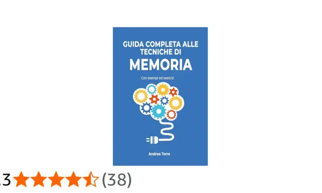 Copertina di "Guida completa alle tecniche di memoria" di Andrea Torre, con ingranaggi che formano un cervello. Un libro utile per migliorare la memoria.