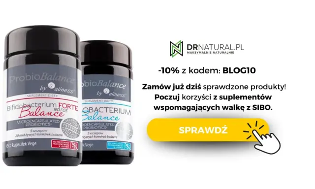 Dwa opakowania probiotyków na SIBO od Aliness. Zamów z kodem BLOG10 i poczuj korzyści.