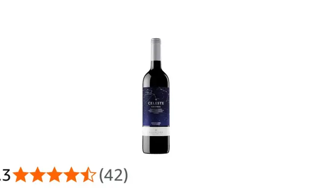 Vino Celeste Crianza, de Ribera del Duero. Su etiqueta muestra constelaciones, evocando su origen celestial.