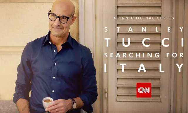 Stanley Tucci njuter av en espresso i "Stanley Tucci: Searching for Italy", en CNN-serie om filmer och tv-program med Stanley Tucci.