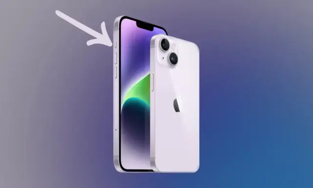 Strzałka wskazuje przyciski głośności na iPhonie, które pomogą Ci dowiedzieć się, jak wyłączyć tryb skupienia iPhone.
