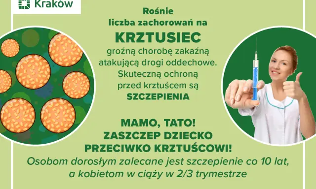 Rośnie liczba zachorowań na krztusiec, groźną chorobę układu oddechowego. Skuteczna ochrona to szczepienia. Zaszczep dziecko przeciwko krztuścowi!