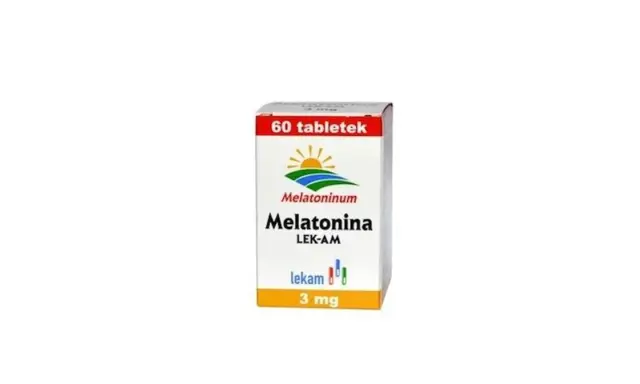 Opakowanie melatonininy 3 mg, 60 tabletek. Idealne dla nastolatków potrzebujących wsparcia snu.