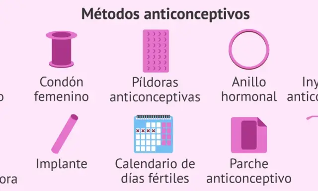 Ilustración de métodos anticonceptivos: condones, píldoras, DIU, implante, etc. ¿Cuál es el método anticonceptivo más eficaz?