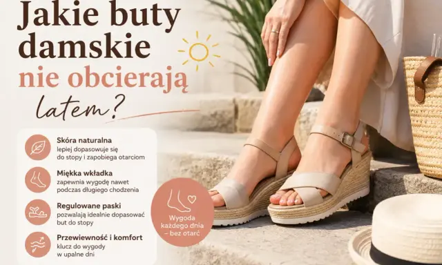 Letnie sandały damskie, w których noga się nie poci. Skóra naturalna, miękka wkładka i regulowane paski zapewniają komfort bez otarć.