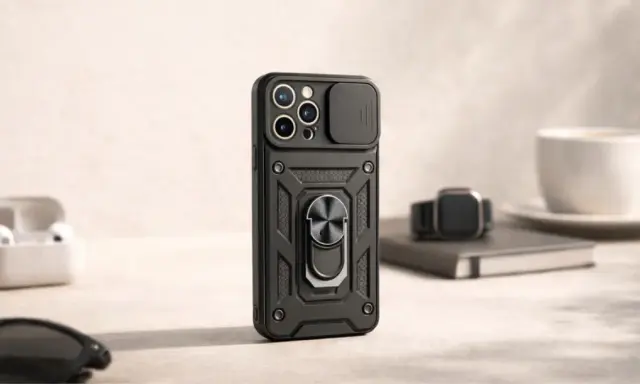 Wytrzymałe etui na telefon z pierścieniem, idealne dla posiadaczy Sony Xperia. Chroni aparat i zapewnia pewny chwyt.