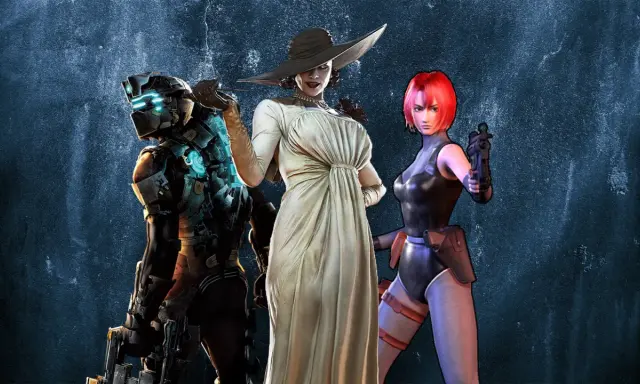 Postacie z gier survival horror, w tym z gatunku gry podobne do Resident Evil: Isaac Clarke, Lady Dimitrescu i Ada Wong.