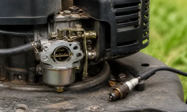 Carburateur de tondeuse et bougie. Moteur noyé, combien de temps attendre avant de réessayer ?