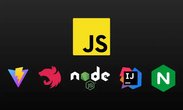 Logo JS, Vite, Bun, Node.js, iTerm2, Nx. To jest nowoczesny stos technologiczny.