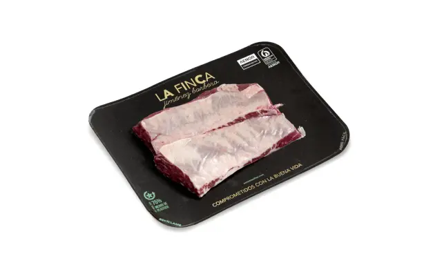 Carne de cerdo de La Finca Jiménez Barbero, envasada con menos plástico.