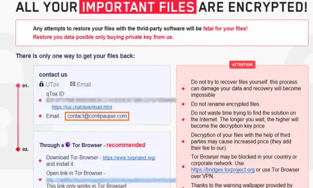 Lockbit Ransomware: Ihre Dateien sind verschlüsselt. Kontaktieren Sie uns per E-Mail oder Tor Browser, um sie wiederherzustellen.