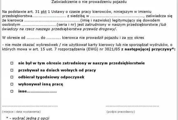 Oświadczenie o zatrudnieniu kierowcy: Kto wypełnia i jak uniknąć kar?