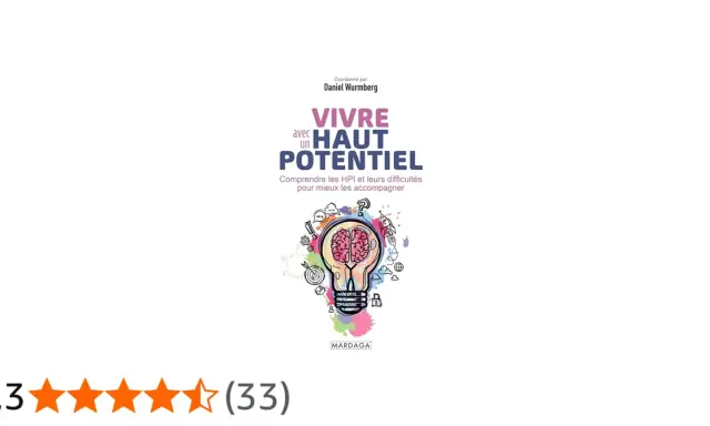 L'image montre la couverture d'un livre sur le cerveau hpi, avec une ampoule stylisée contenant un cerveau et des symboles d'idées.