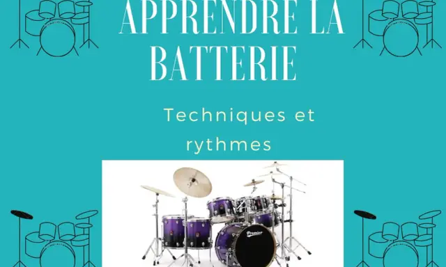Apprendre à jouer du tambour avec cette batterie violette. Techniques et rythmes pour débutants.