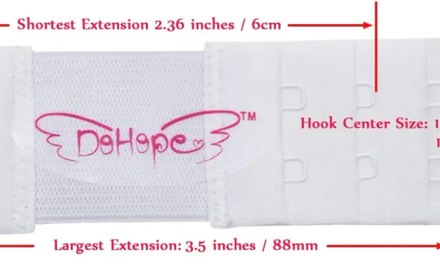 Estensore bianco per reggiseno, utile per sapere come allargare reggiseno. Misura da 6 a 8,8 cm.