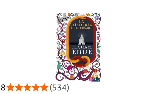 La portada de "La Historia Interminable" de Michael Ende, con su diseño fantástico y la edad recomendada implícita en su magia, invita a la aventura.