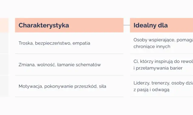 Przykłady archetypów: Opiekun (troska, empatia), Buntownik (zmiana, wolność), Bohater (motywacja, siła).