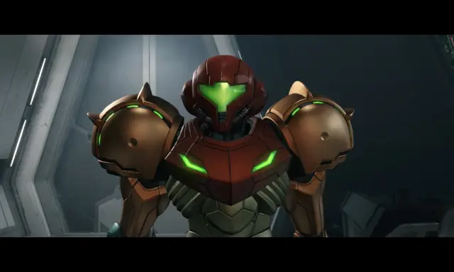 Samus Aran w swoim ikonicznym skafandrze, gotowa do akcji w Metroid Prime 4.