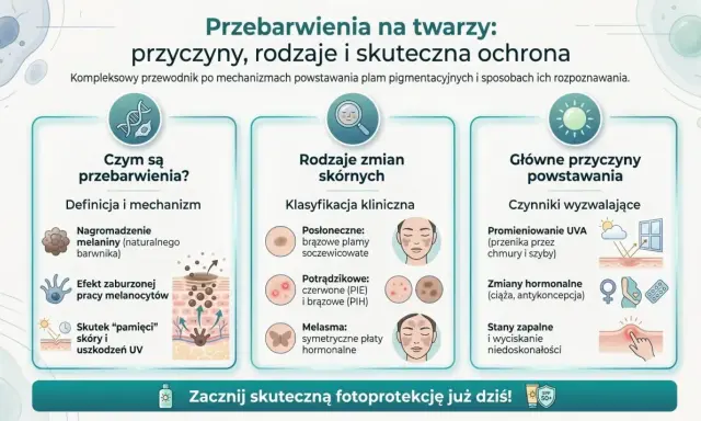 Przewodnik po przebarwieniach: czym są, co to melanina, rodzaje i przyczyny. Skuteczna ochrona SPF 50+.