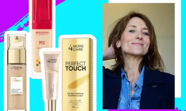 Szukasz idealnego podkładu po 50-tce? Na zdjęciu kosmetyki L'Oréal Age Perfect, Bourjois Healthy Mix i 4 More Care Perfect Touch.
