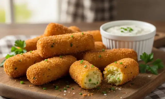 Crocchette di patate ricetta: dorate e croccanti, perfette da intingere in una salsa cremosa.