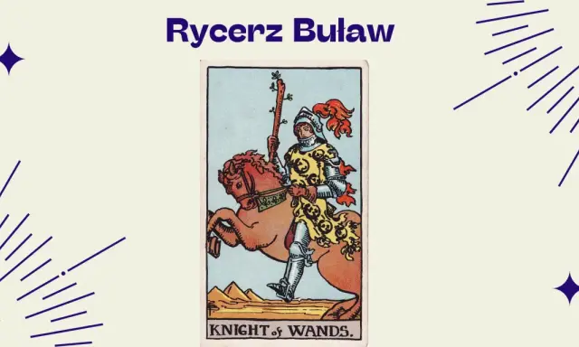 Rycerz Buław na koniu, w zbroi, z buławą w dłoni, wyrusza na przygodę.