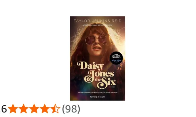 Okładka książki "Daisy Jones & The Six" z wizerunkiem kobiety w okularach przeciwsłonecznych.