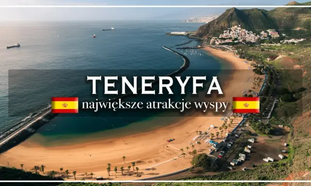 Widok na plażę i miasteczko na Teneryfie, gdzie jest Teneryfa? To wyspa z pięknymi krajobrazami i atrakcjami.