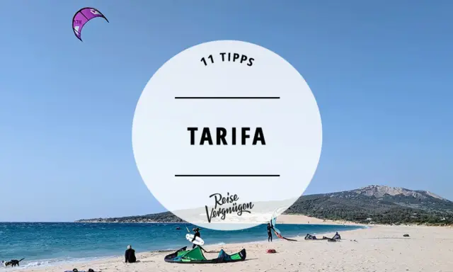 11 Tipps für Tarifa, Spanien: Kitesurfer und Hunde genießen den Strand.