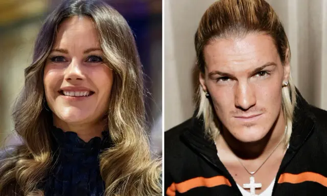 Prinsessan Sofia och hennes "big brother" i en bildkollage.