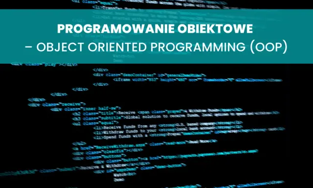 Programowanie obiektowe (OOP) – kod źródłowy z hasłami "programowanie obiektowe" i "object oriented programming".